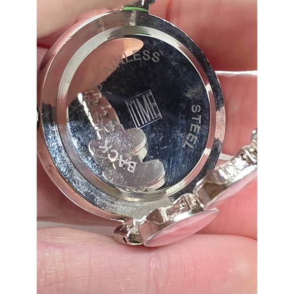 Time Quartz Pink Cabochon & Rhinestone Bezel Women's Fashion Watch - Picture 3 of 5